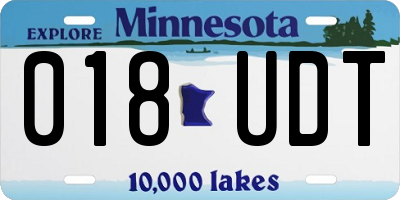 MN license plate 018UDT