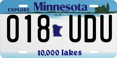 MN license plate 018UDU