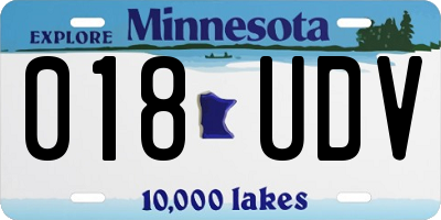 MN license plate 018UDV