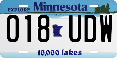 MN license plate 018UDW