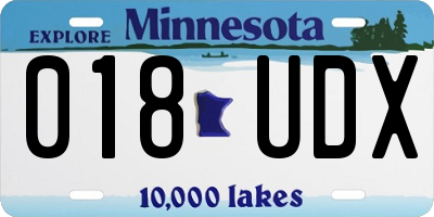 MN license plate 018UDX