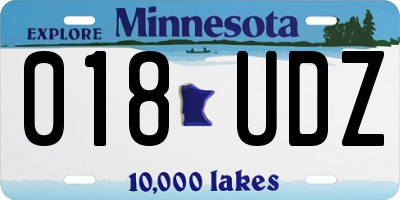 MN license plate 018UDZ