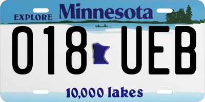 MN license plate 018UEB