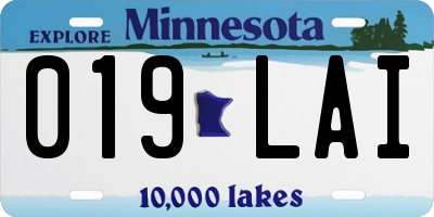 MN license plate 019LAI