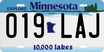 MN license plate 019LAJ