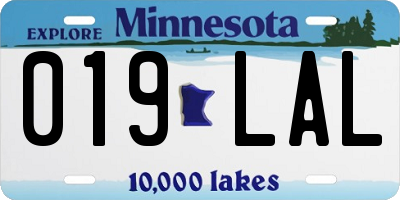 MN license plate 019LAL