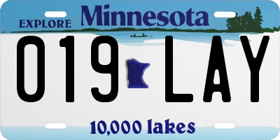 MN license plate 019LAY