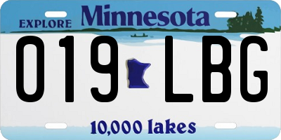 MN license plate 019LBG