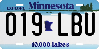 MN license plate 019LBU