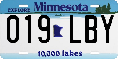 MN license plate 019LBY