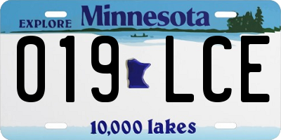 MN license plate 019LCE