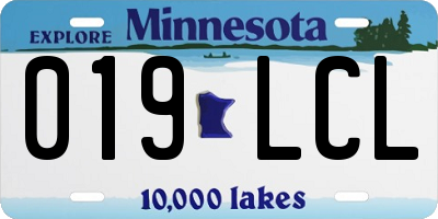MN license plate 019LCL