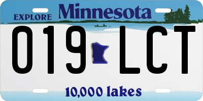 MN license plate 019LCT