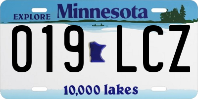 MN license plate 019LCZ