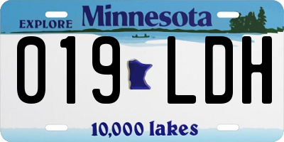 MN license plate 019LDH