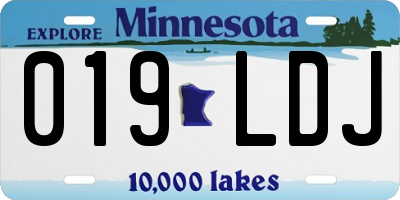 MN license plate 019LDJ