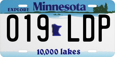 MN license plate 019LDP