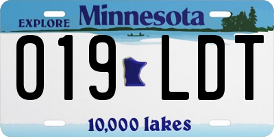 MN license plate 019LDT