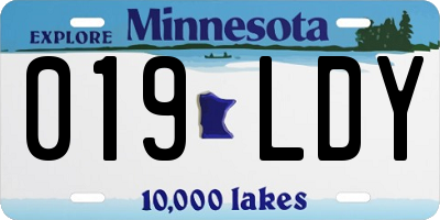 MN license plate 019LDY