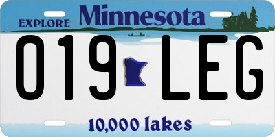 MN license plate 019LEG