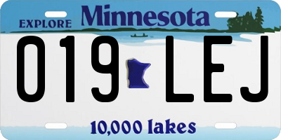 MN license plate 019LEJ