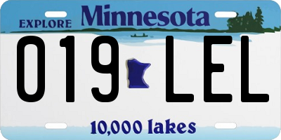 MN license plate 019LEL
