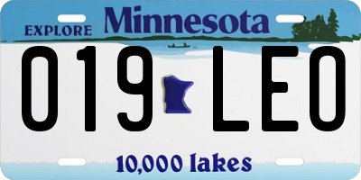 MN license plate 019LEO