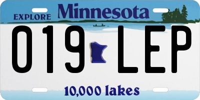 MN license plate 019LEP