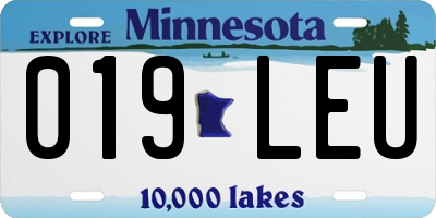 MN license plate 019LEU