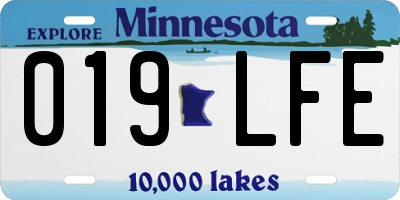 MN license plate 019LFE