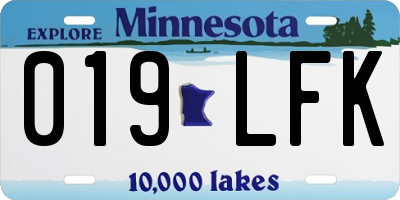MN license plate 019LFK