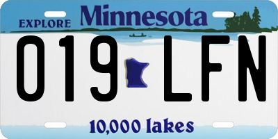 MN license plate 019LFN