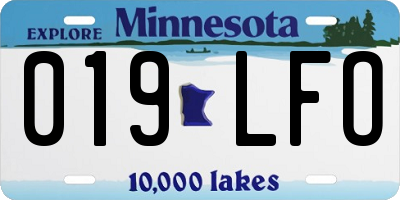 MN license plate 019LFO