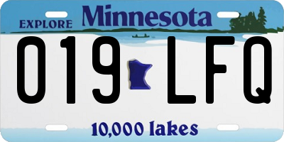 MN license plate 019LFQ