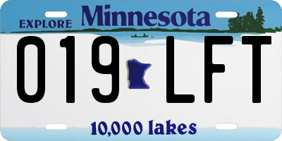 MN license plate 019LFT