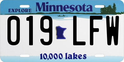 MN license plate 019LFW
