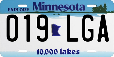 MN license plate 019LGA