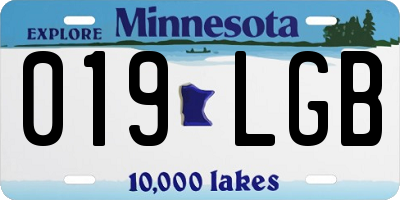 MN license plate 019LGB