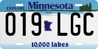 MN license plate 019LGC