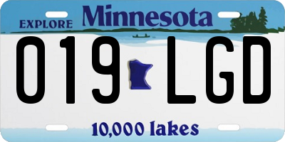 MN license plate 019LGD