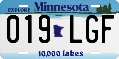 MN license plate 019LGF