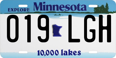 MN license plate 019LGH