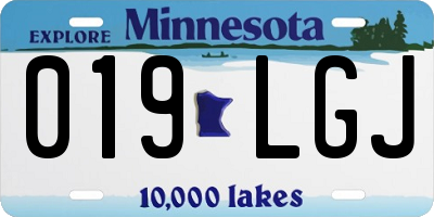 MN license plate 019LGJ