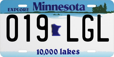 MN license plate 019LGL
