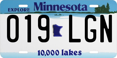 MN license plate 019LGN