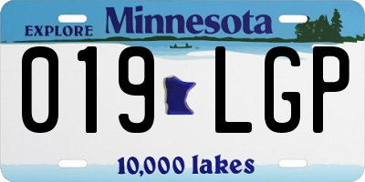 MN license plate 019LGP