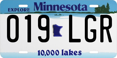 MN license plate 019LGR
