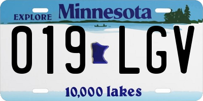 MN license plate 019LGV