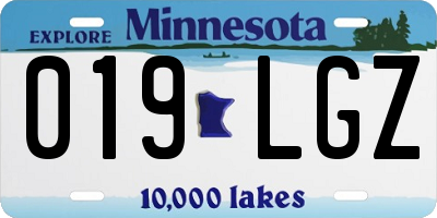 MN license plate 019LGZ