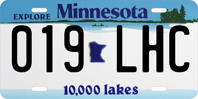 MN license plate 019LHC